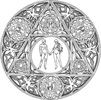 Alchemical Mandala — black and white symbol of wholeness in Jungian depth psychology